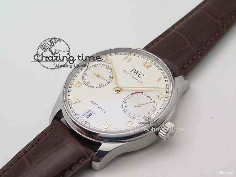 MIROTIME 0706 MoistureWicking Portuguese Real PR IW500704 ZF 1:1 Best Edition On Brown Leather Strap A52010 V 7311